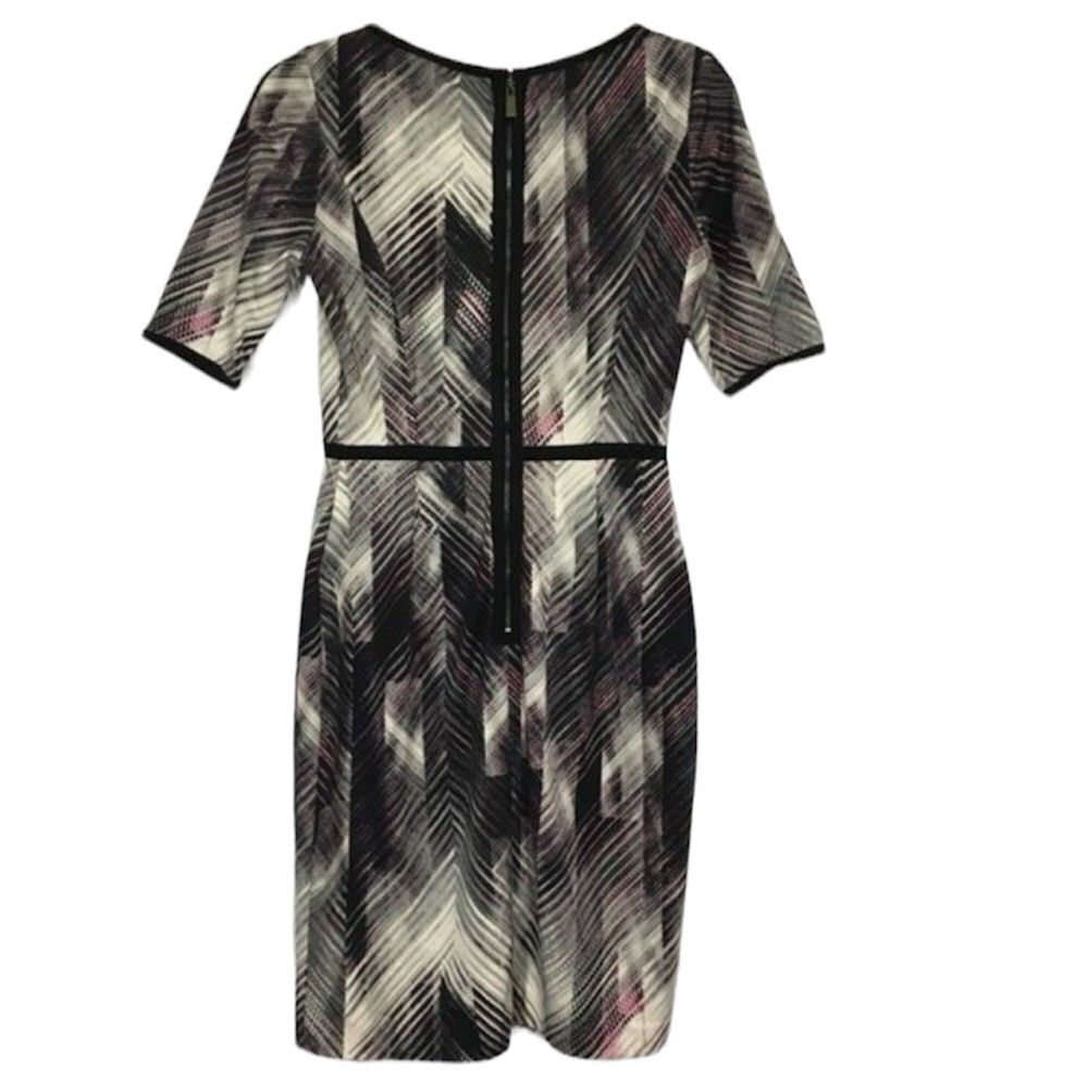 Vince Camuto Black, White & Pale Pink Graphic Sheath Dress - Picture 5 of 13